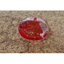 Bague rouge en résine avec...