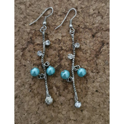 Boucles d'oreilles bleue et...